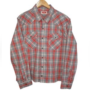 Wrangler Men's Plaid Long Sleeve Shirt Size Large